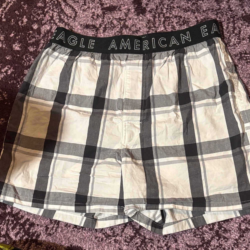 American Eagle Outfitters Black and White Plaid Shorts